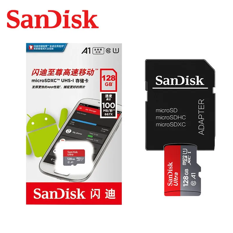 Карта памяти Sandisk Ultra Micro SD для телефона карта SD/TF на 64 ГБ 128 256 400 16 32 ГБ|Карты памяти|