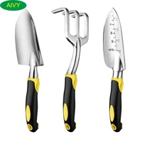 aivy garden tool set 3 piece aluminum gardening hand tools including garden trowel hand shovel tilling hand rake