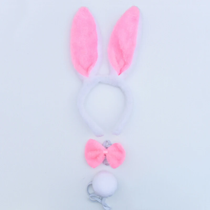 

3pcs/set Halloween Christmas Costume Rabbit Bunny Ears Headband Funny Cute Plush Hair Band For Festival Soft Lovely Hairband
