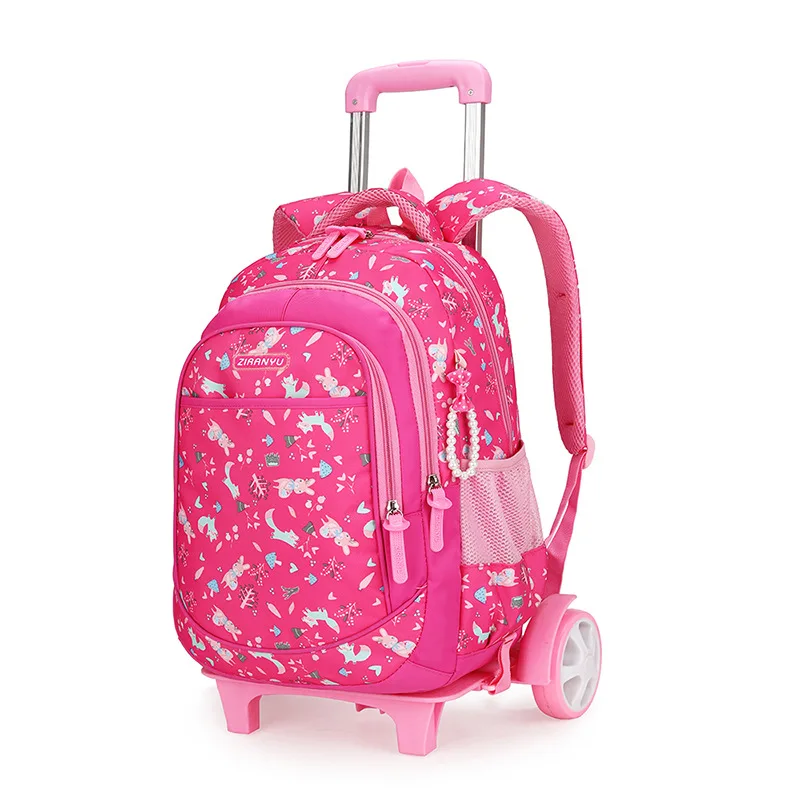 

HOT Student School bag Rolling Backpack kids Trolley bag for girl school backpack wheeled bag child waterproof backpack wheels