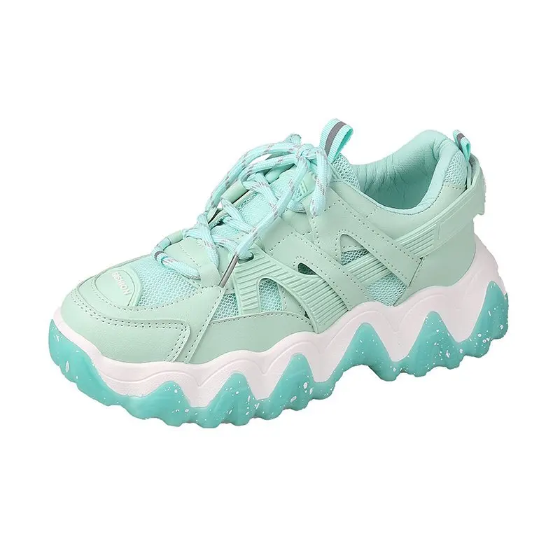 

Женские кроссовки на массивной платформе, розовые сетчатые кроссовки на массивной вулканизированной подошве, размер 42, для осени, 2020