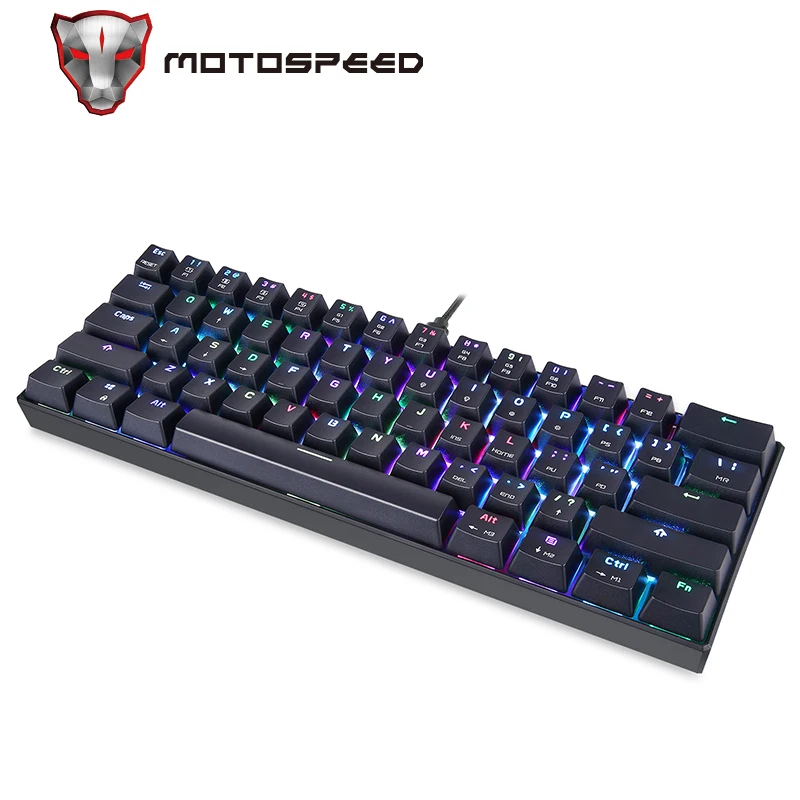 Motospeed CK61 Механическая проводная USB клавиатура 61 клавиша RGB подсветка Игровая