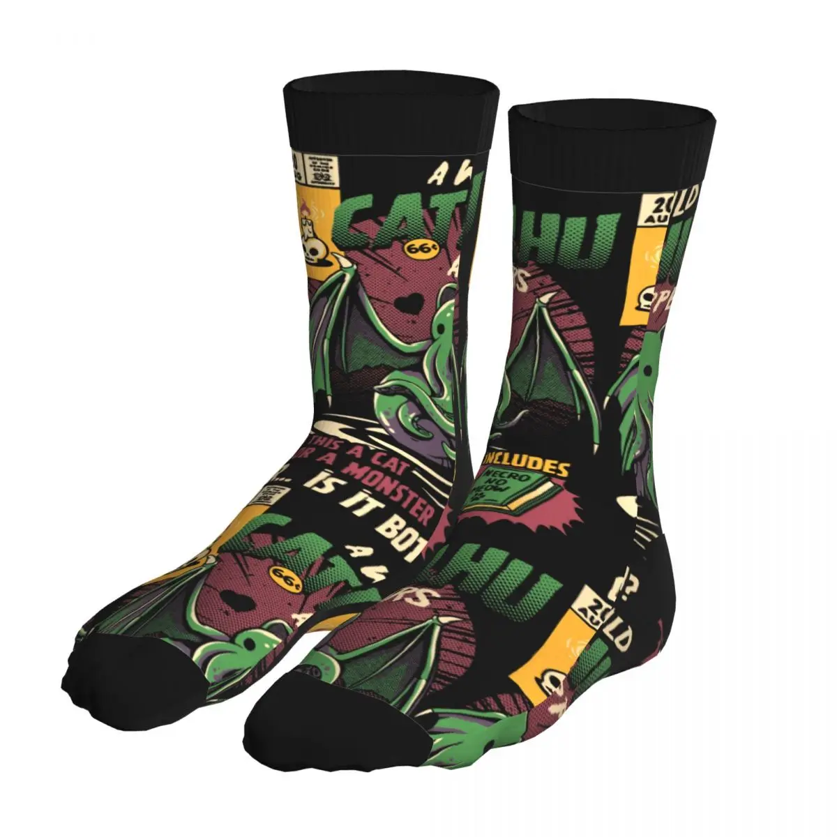 

Cathulhu Essential T-Shirt 1i1zojty13i Socks Men's 90% Polyester Fun Middle Tube Socks Crew Gift Idea