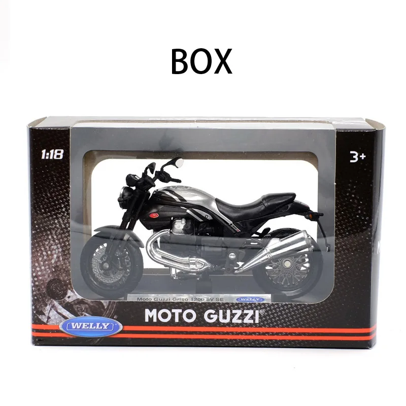 GRISO 1200 8V(BOX) Welly 1:18 MOTO GUZZI GRISO 1200 8V Литая модель мотоцикла Рабочая короткопоглотитель игрушка для детей подарки коллекция игрушек - Цвет: GRISO 1200 8V(BOX)