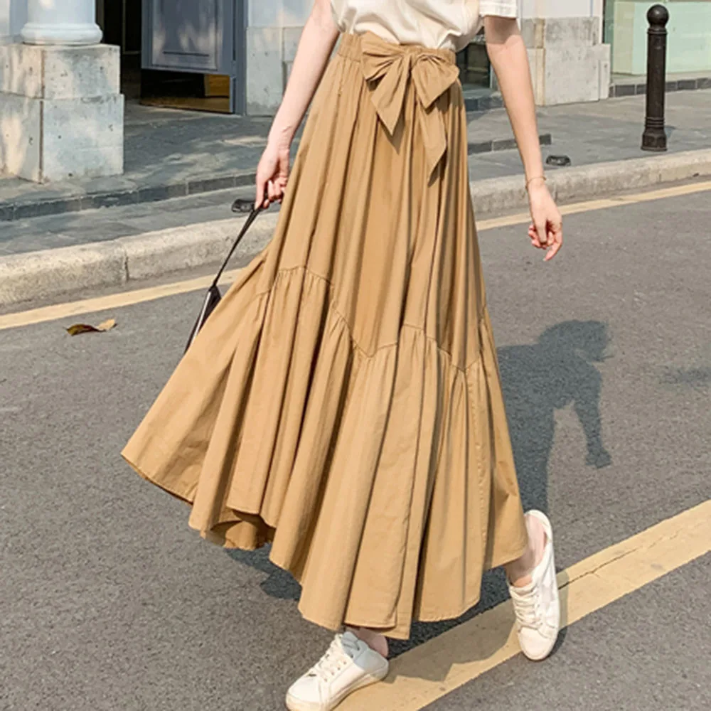 

Skirt 2021 New Style Plain Irregular Maxi Dress Women's Fashion Simple Mid Waist Skirt Suit Office Lady Fashion Girl Wear