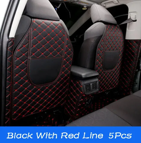 Red Line 5Pcs Автомобиль все включено заднее сиденье анти-Kick Pad задняя спинка сиденья Крышка B столб защитный коврик для Toyota RAV4 RAV-4 - Название цвета: Red Line 5Pcs