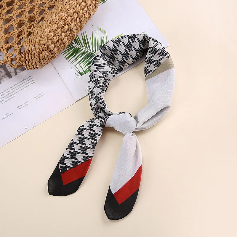 

2021 New Simulation Silk Scarf Women's 70*70cm Twill Color Matching Scarf Printed Gift Female