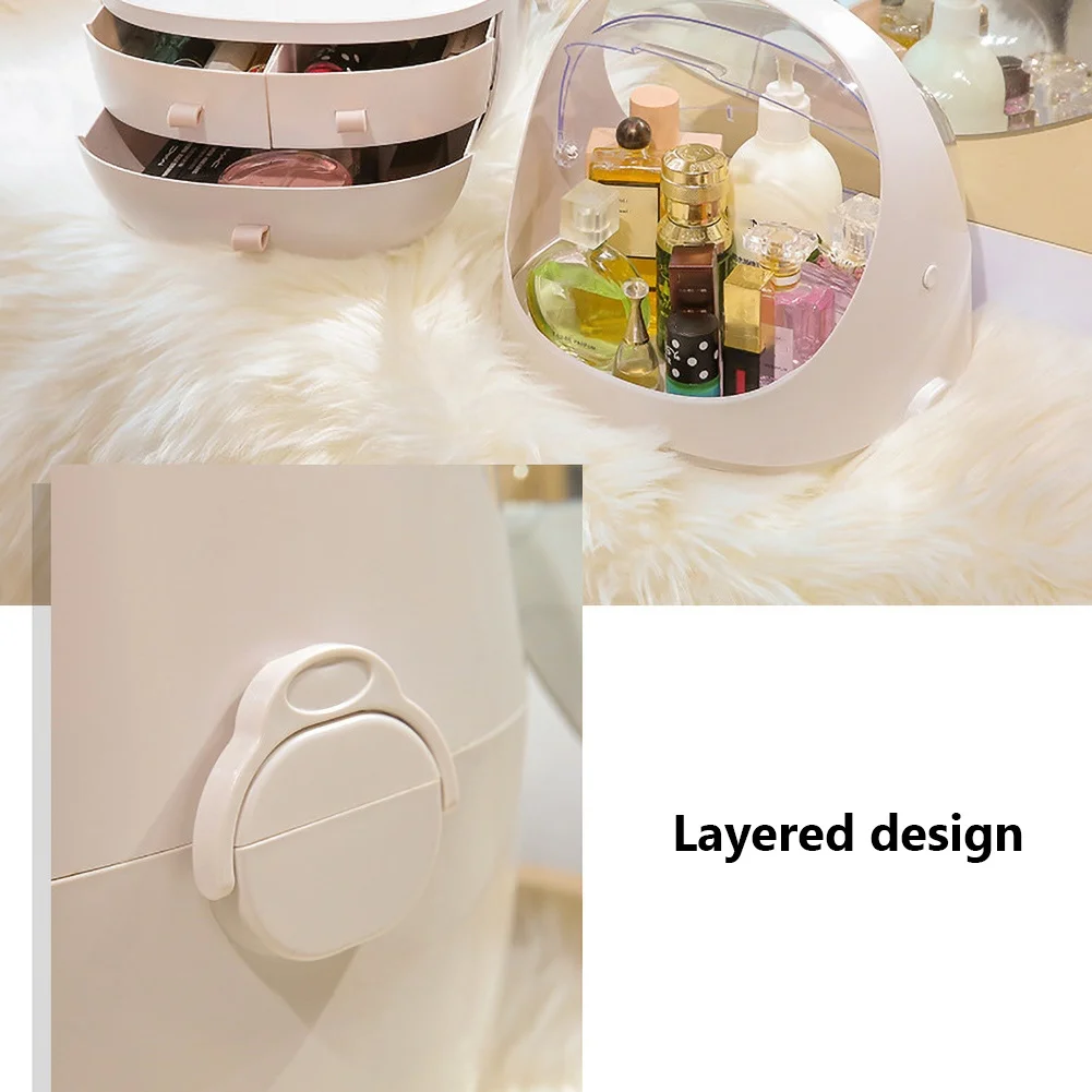 

Fashion New Makeup Organizer Large Capacity Waterproof and Dustproof Bathroom Cosmetic Storage Box Desktop Beauty Storage Drawer