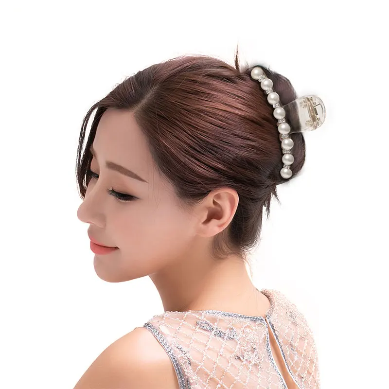 Модные жемчужные Заколки Стразы заколки для волос захват большой маленький