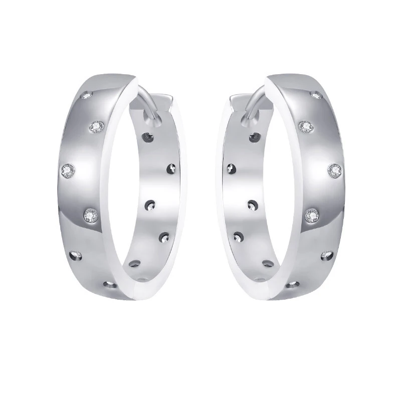 Silver MAIKALE, трендовые Золотые круглые серьги-обруч, круглые серьги для женщин, серебряные циркониевые серьги, простые аксессуары, вечерние ювелирные изделия, подарки - Окраска металла: Silver