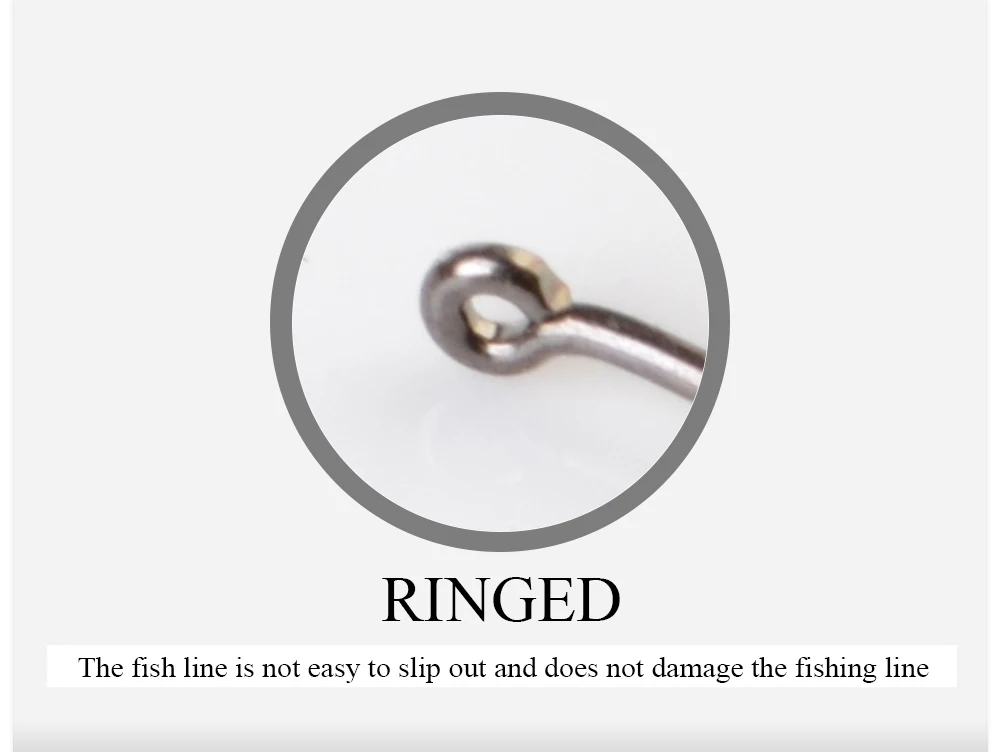 FTK-011 High Carbon Steel Fishing Hook With Ring 7.5-15mm Barbed Single Carp Feeder With Eyes