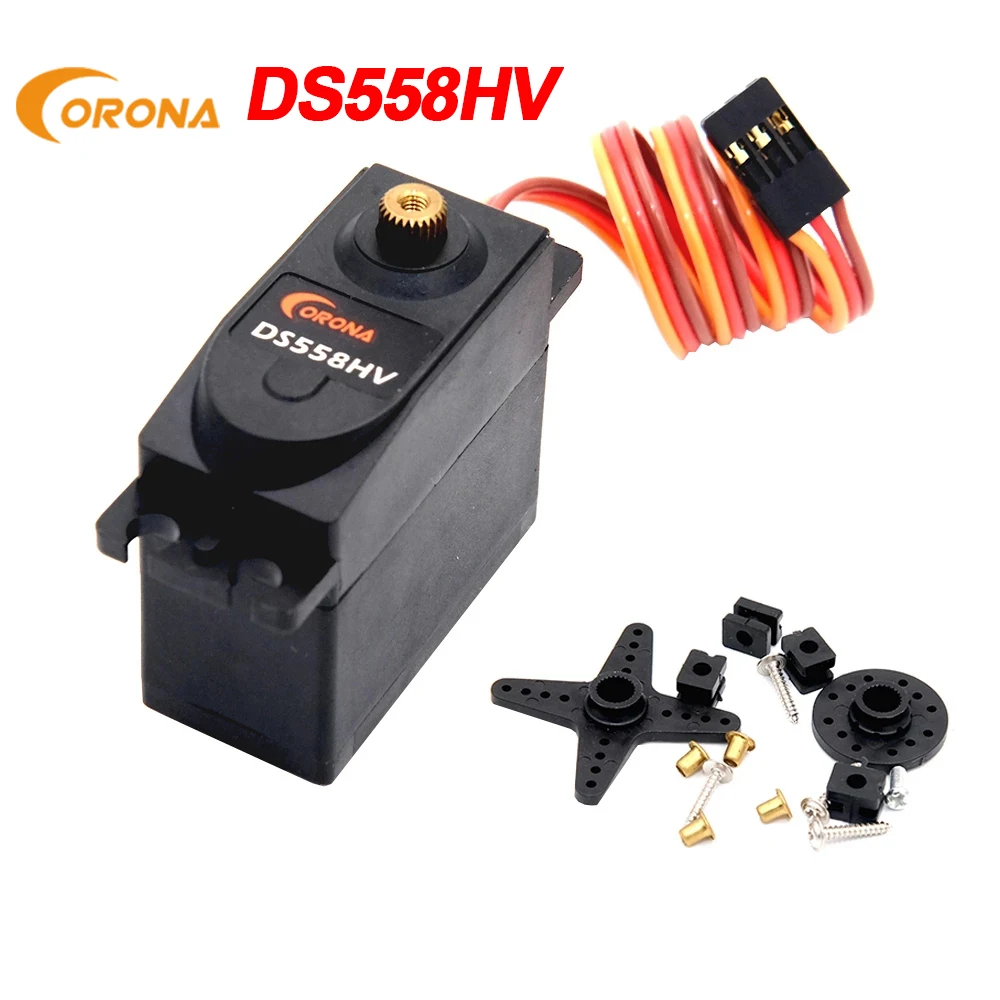 Corona-Servo Digital de engranaje de Metal para coche, dispositivo de 14kg/0.18seg/58g, est&aacute;ndar, para avi&oacute;n de aire, ROBOT de control remoto, DS558HV-0