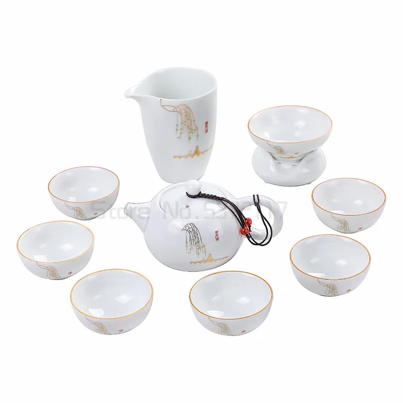 

Набор китайского кунг-фу, дорожный чайный набор, керамическая портативная чайная чашка, фарфоровые сервисы, чайные чашки, кружка для чая, Же...