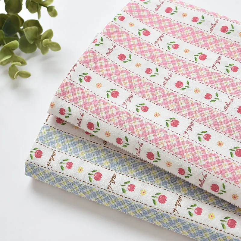 

Floral Printed Cotton Fabric for Shirt Clothing Gril's Dress Baby Clothes Handmade DIY Fabric pano de boca para bebê