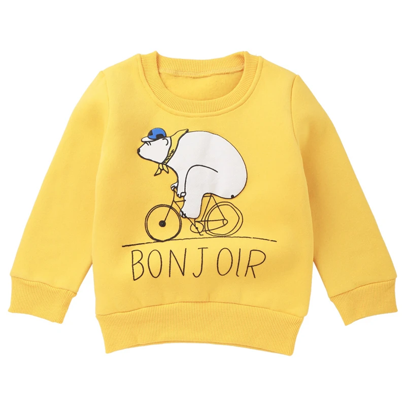 Футболка с принтом медведя блузка топы осенние свитшоты Детские рубашки детская