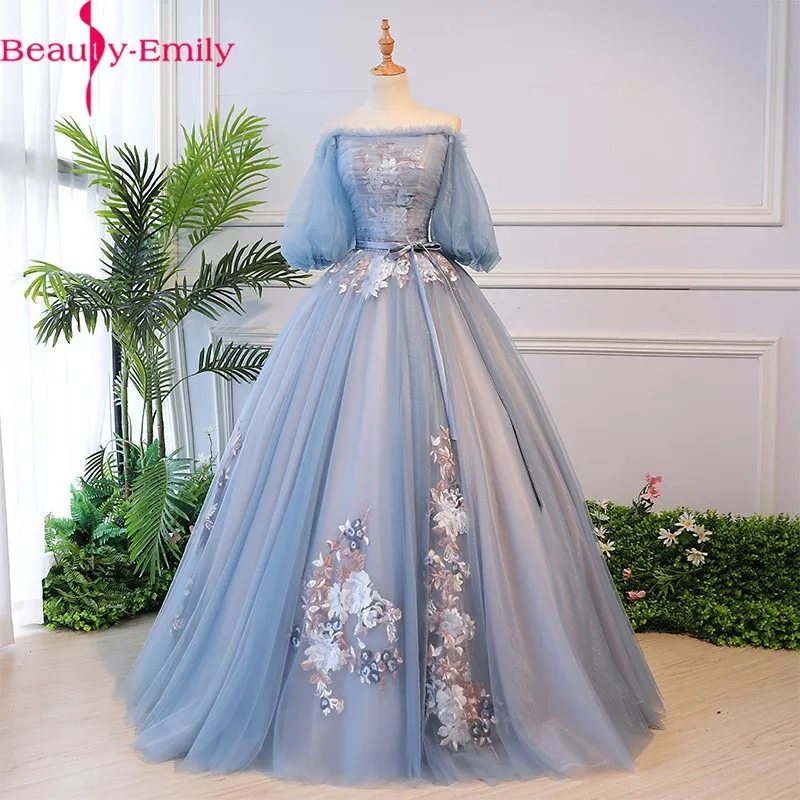 

Женское платье с открытыми плечами, привлекательное бальное платье из Мягкого Тюля с рукавом до локтя, модель 2020 года