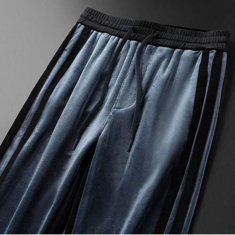 

Light luxury quality thick warmth in autumn and winter, soft and comfortable casual sports pants, men's slim fit pants