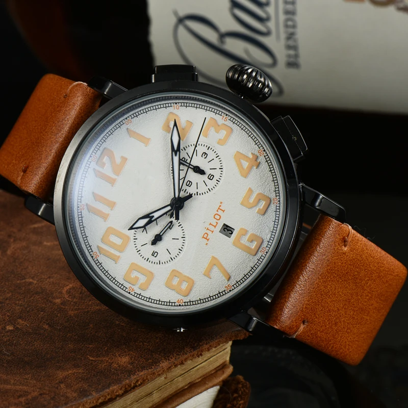 

New Pilot Men's Timeline Watch Waterproof Date Top Brand Luxury Diving Men's Automatic Mechanical Watch