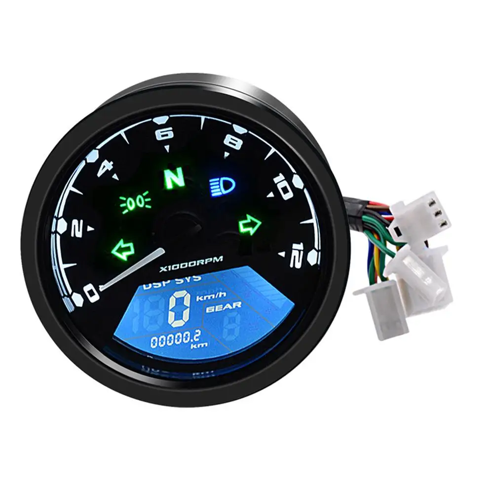 

8-18V Universal LCD Digital Tachometer Speedometer Odometer Motorcycle Supplies