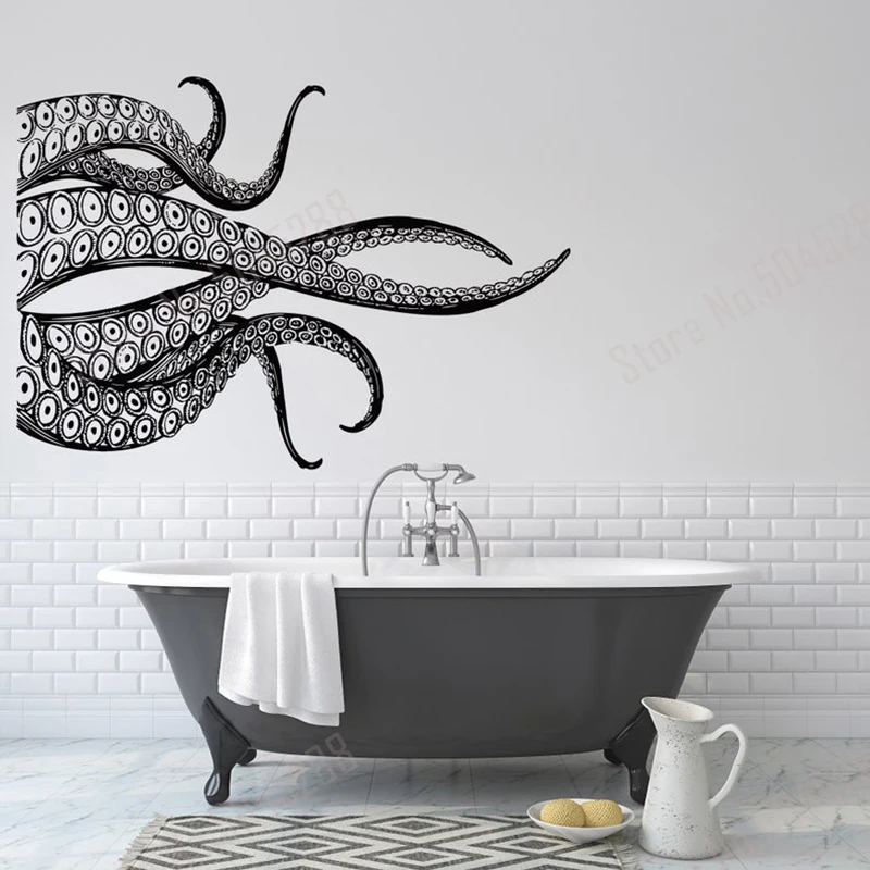 Настенная Наклейка Осьминог в виде щупальцев водонепроницаемый декор для ванной