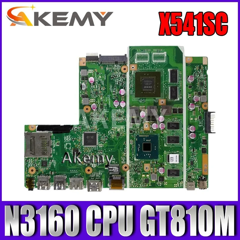 

AKemy X541SC материнская плата для ноутбука For Asus X541SC X541S X541 Teste материнская плата Оригинал 4g RAM N3160 CPU GT810M-2G