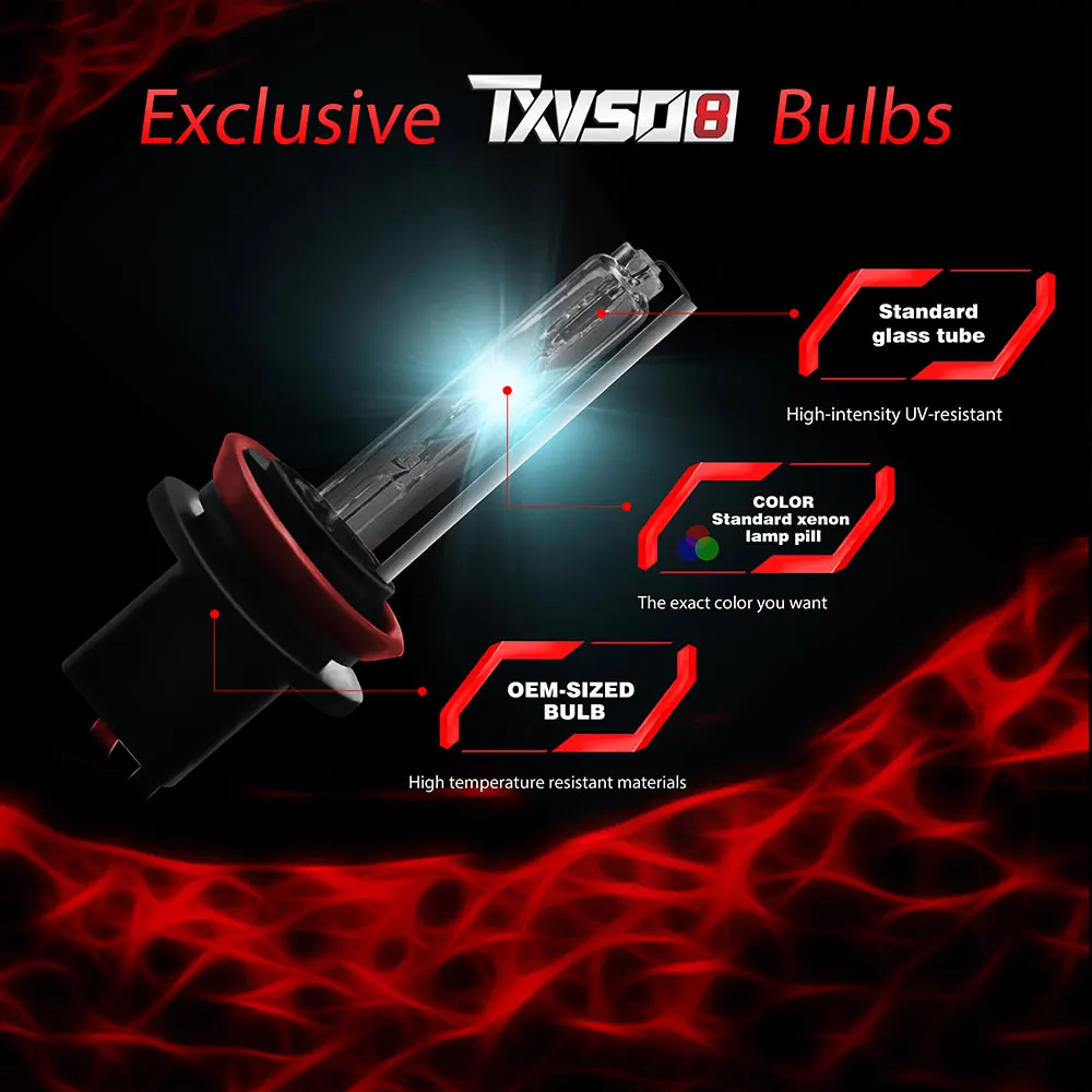 TXVSO8 Universal H11 Xenon Kit 12V Автомобильные фары лампы 55W HID 3000K 4300K 5000K 6000K 8000K 10000K 12000K