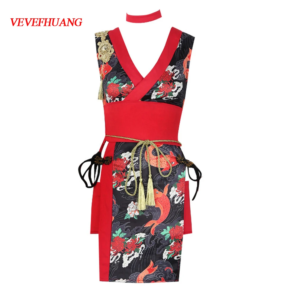 

VEVEFHUANG Anime Japanese kimono traditional dress yukata female geisha costume haori obi traditional japanese kimonos cosplay