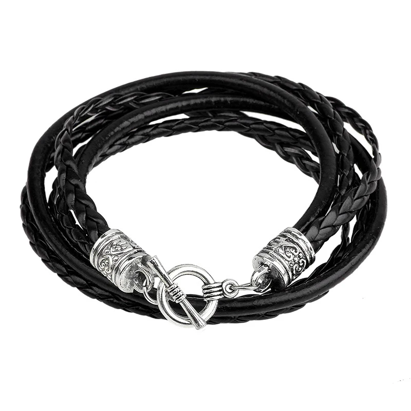 Многослойный браслет из воловьей кожи в стиле панк для мужчин и женщин 2018 крутой