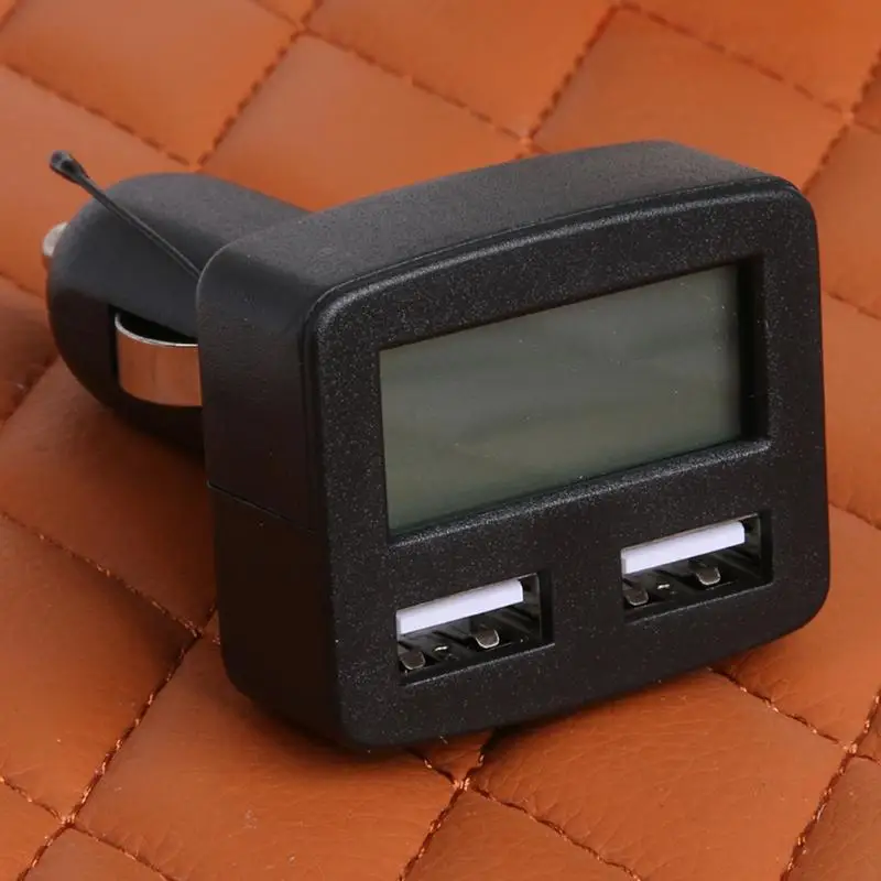Автомобильное зарядное устройство с двойным USB ЖК-дисплеем температура DigitalQuick