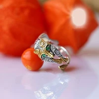 milangirl vintage two color fox ring with exquisitely carved vintage pattern fashion jewelry women rings