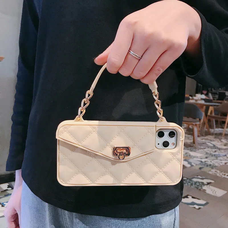 Wallet Handbag Crossbody Case For iPhone 14 13 Pro 12 Mini 11 Pro Xs Max XR 6 8 7 Plus Card Slot Silicone Cover with Strap Chain