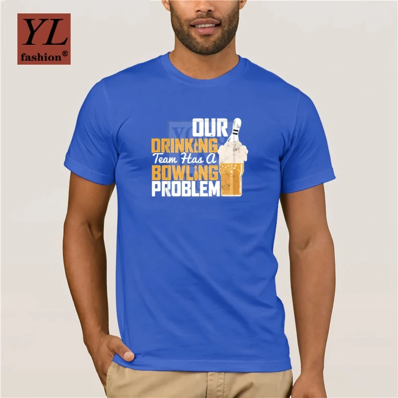 Футболки для мальчиков и девочек наши DRINKING TEAM имеет Боулинг проблему Футболка