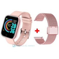 lesfit pink smart watch women men smartwatch for android ios silicone strap smart watch electronic smart clock sport watch hours
