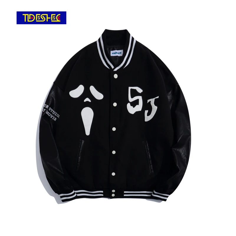 

2021 Spring Winter Vibe Style Baseball Uniform New for Women Fashion Retro Grimace Bomber Jacket Streetwear Oversized Coat