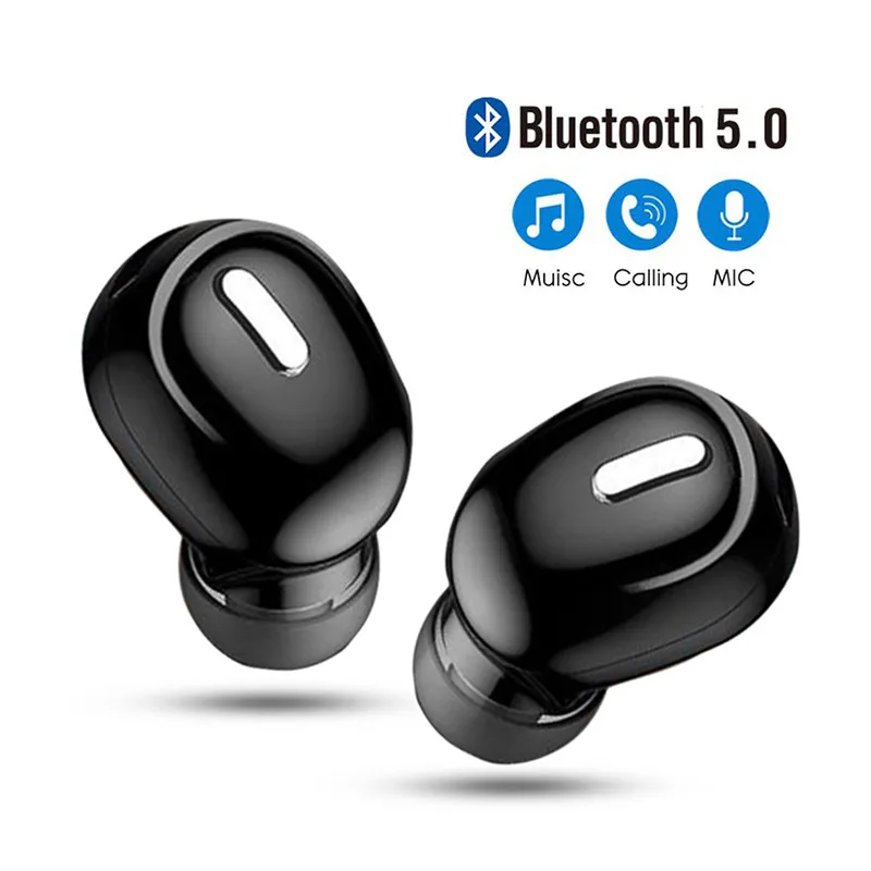 

Mini Wireless Bluetooth 5.0 Earphone In Ear Sport with Mic Handsfree Headset Earbuds for All Phone for Samsung Huawei Earphones