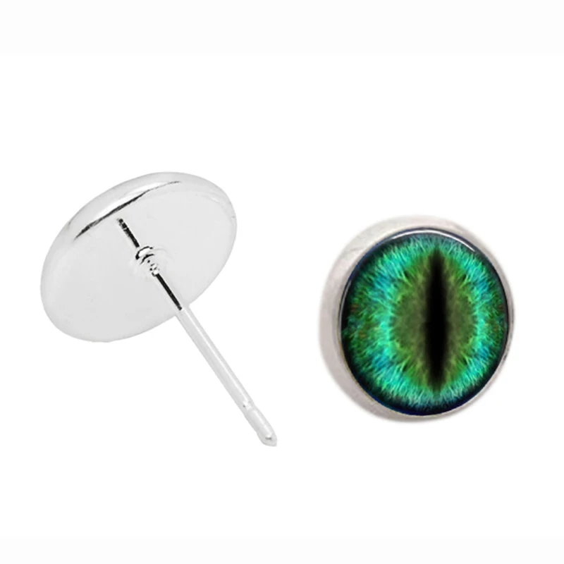 

SUTEYI классический зеленый дракон серьги в виде глаз ручной работы кошачий глаз картина стеклянный купол серьги для женщин ювелирные изделия