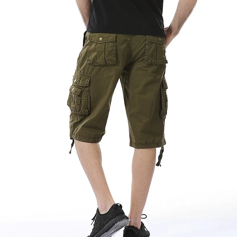 

2021 Summer Cargo Shorts Men Cool Multi-Pocket Tactical Shorts Male Cotton Work Casual Shorts Bermudas Masculina Homme Plus Size