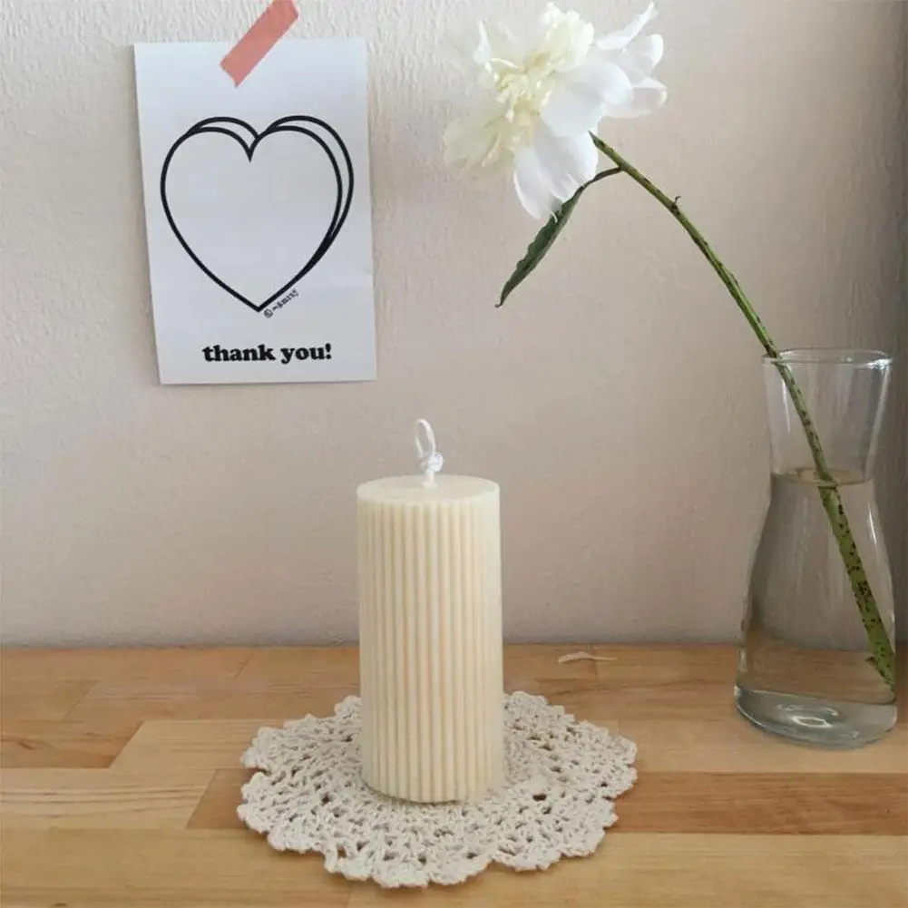 Вертикальные Полосатые зеленые столовые свечи 6 см обеденная настольная свеча