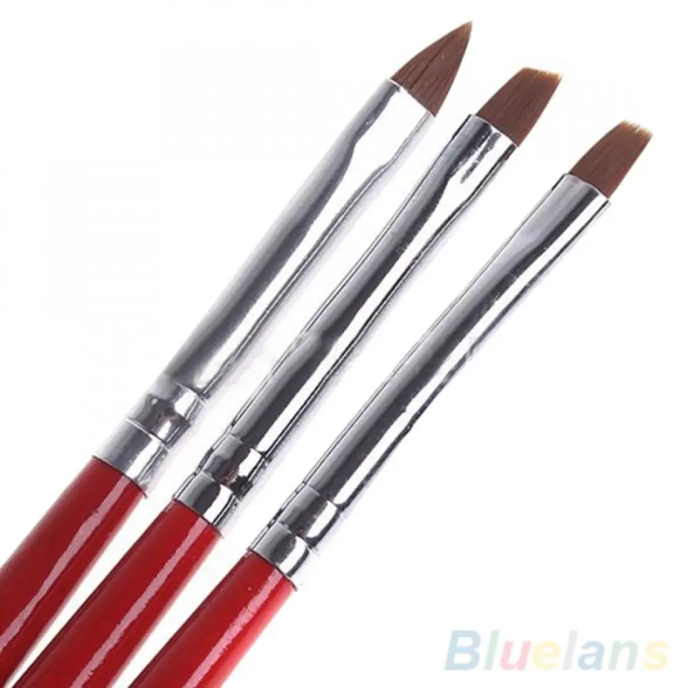 

3 Pcs/Set Professional Manicure UV Gel Brush Pen Transparent Acrylic Nail Art Painting Drawing Brush Phototherapy Tools