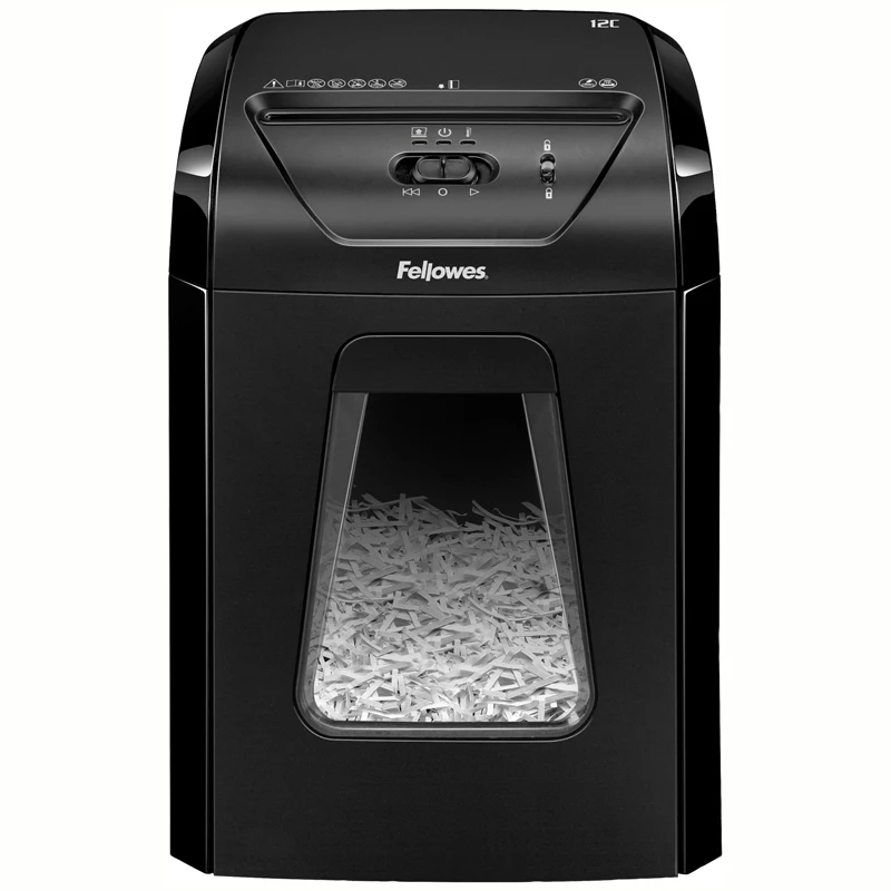 Shredder Fellowes FS-71201 12C 4 level secrecy 4x40 mm sheet 12 18 l paperclips staples maps Stationery Furniture and Office equipment Paper
