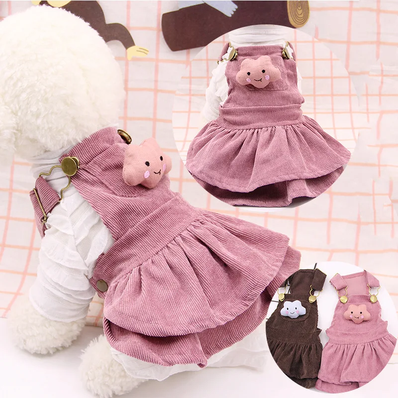 Одежда для собак на весну комбинезоны платья кошек и одежда тонкая