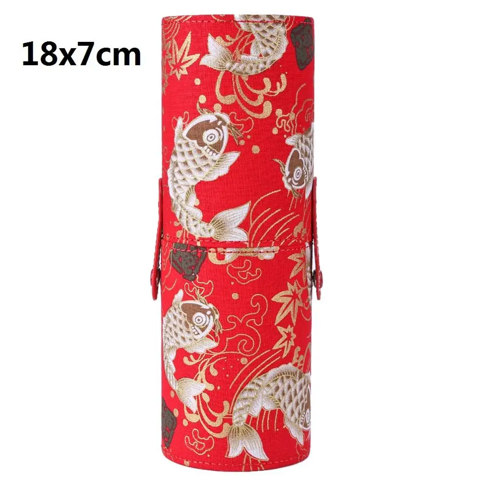 18x7cm red Мода путешествия пустые кисти для макияжа держатель для хранения из искусственной кожи косметические кисти для путешествий ручка держатель Органайзер макияж инструменты - Handle Color: 18x7cm red