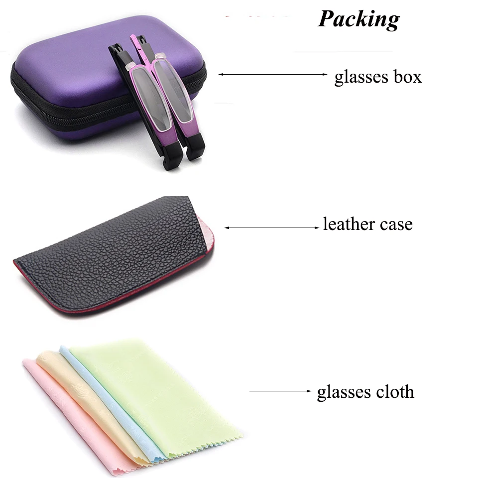 Ультралегкие складные очки для чтения с металлической оправой портативные