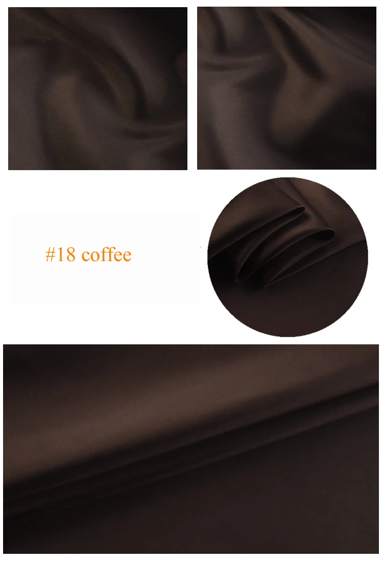 18 coffee Чистый шелк тутового шелкопряда подкладка ткань habutai Tissu - Цвет: 18 coffee