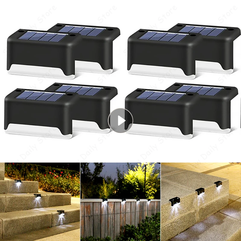 

4/8pcs Solar Lights Solar Step Lights Outdoor Waterproof Led Solar Power Garden Light Lamp Decoration For Patio Stair Yard Fence