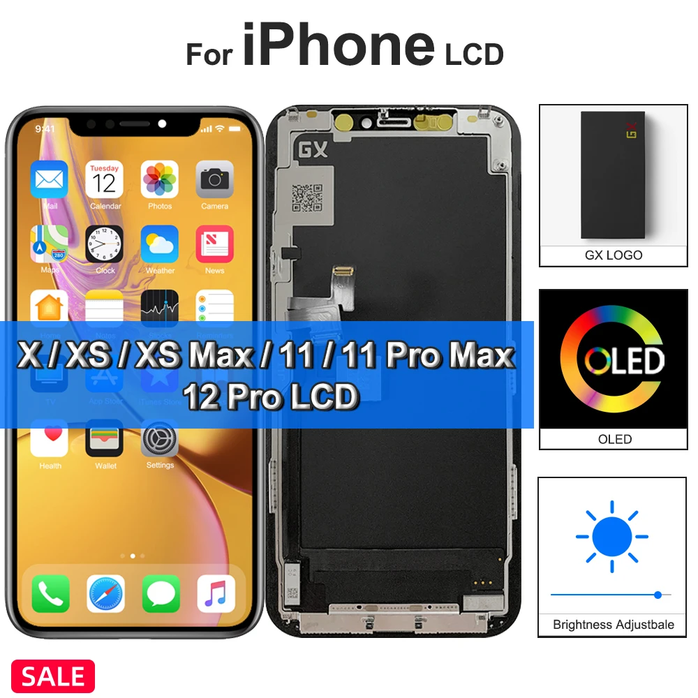 Новый GX OLED дисплей для iPhone X XS Max сенсорный экран с дигитайзером в сборе 11 Pro LCD 12
