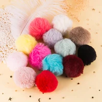 20pcslot about 3 5cm fake rabbit furry pompom ball appliques for craft clothes sewing supplies diy hair clip accessories