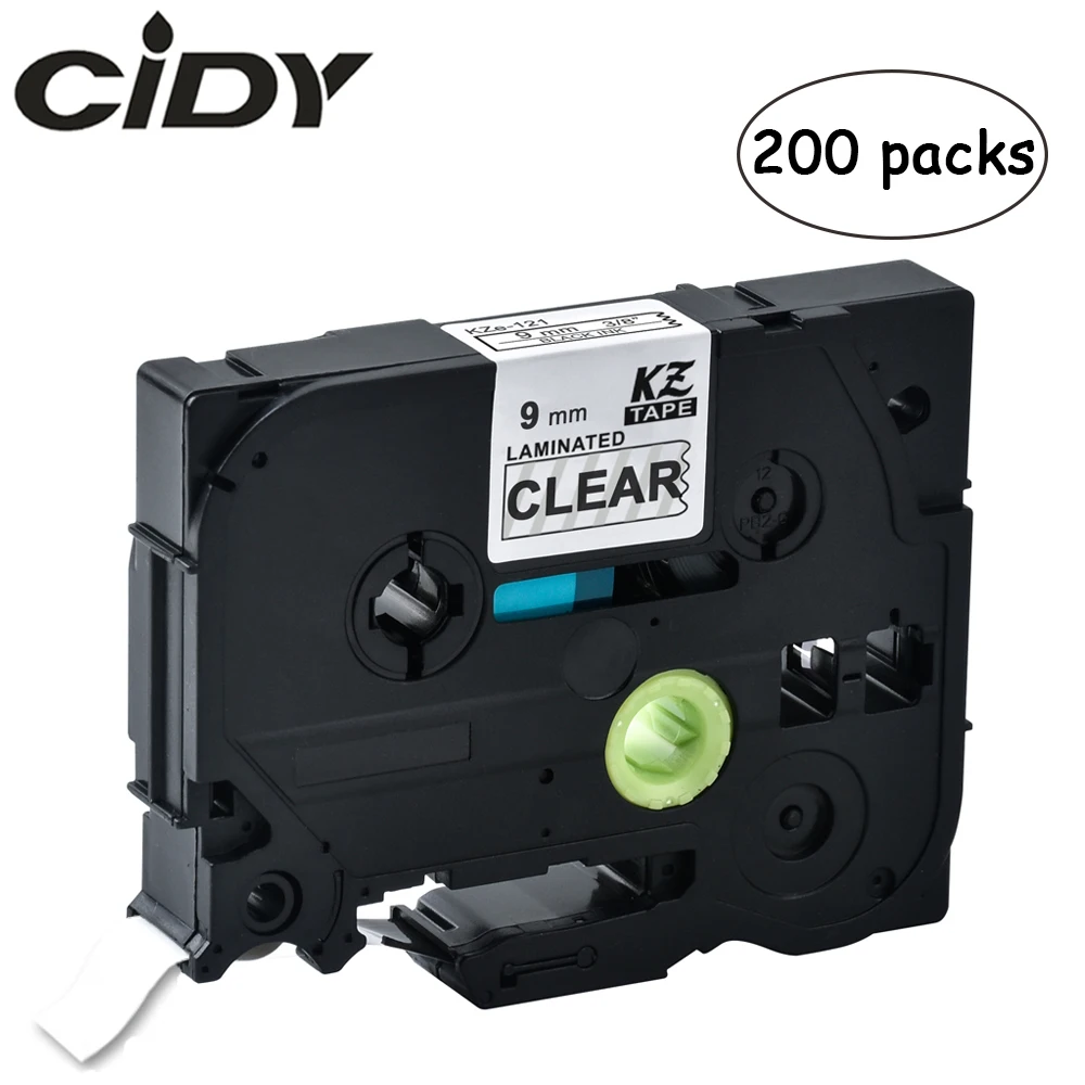 

CIDY 200pcs TZE-121 TZE 121 TZE121 TZ-121 TZ 121 laminated 9MM tze tapes for brother P touch label printers