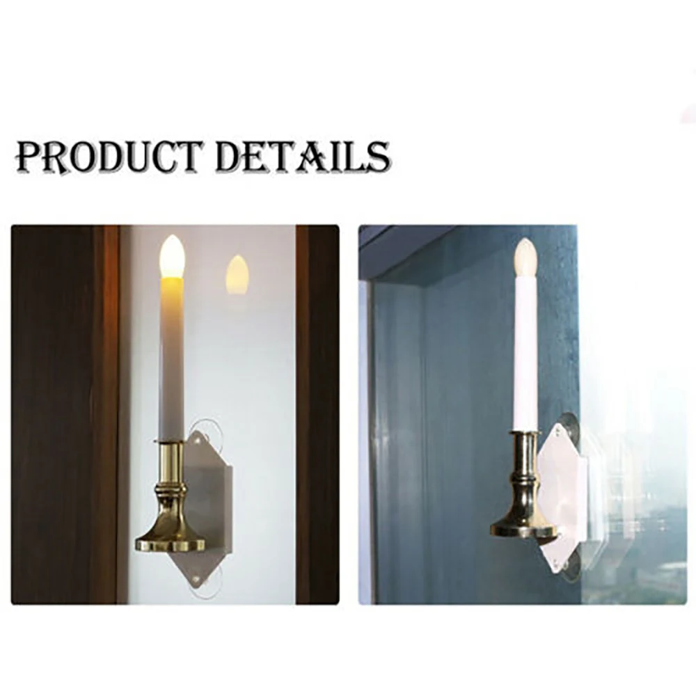 2x Открытый водонепроницаемый солнечный светильник на присоске свеча окно лампа