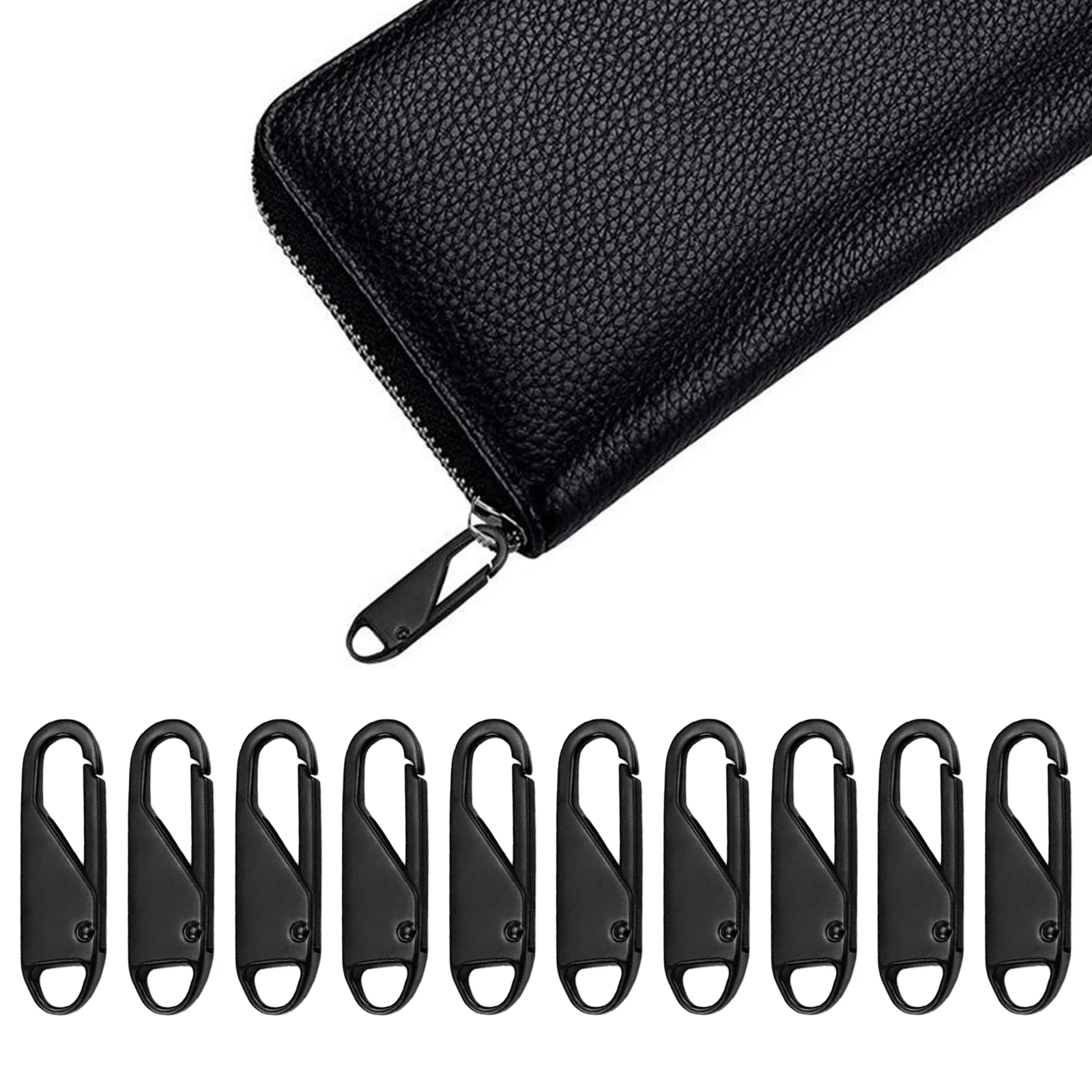 

10 Pcs Zipper Pull Replacement Zipper Repair Kit Zipper Slider Pull Tab Universal Zipper Fixer Metal Zipper Head